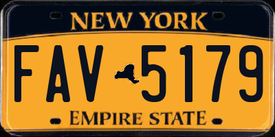 NY license plate FAV5179
