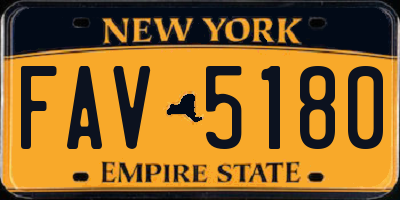 NY license plate FAV5180