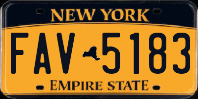 NY license plate FAV5183