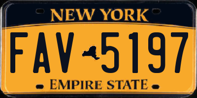 NY license plate FAV5197