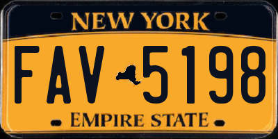 NY license plate FAV5198