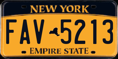 NY license plate FAV5213