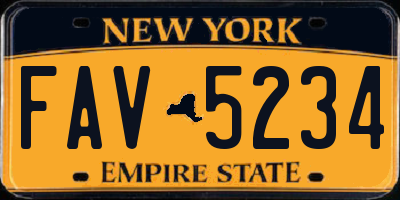 NY license plate FAV5234