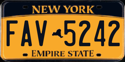 NY license plate FAV5242