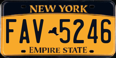 NY license plate FAV5246