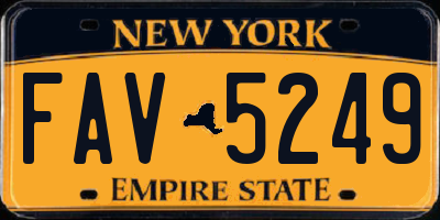 NY license plate FAV5249