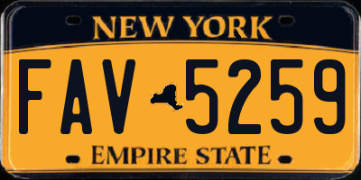 NY license plate FAV5259