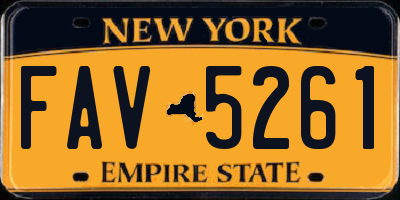 NY license plate FAV5261