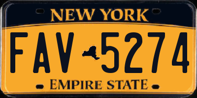 NY license plate FAV5274