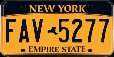 NY license plate FAV5277