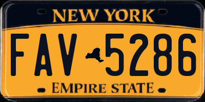 NY license plate FAV5286