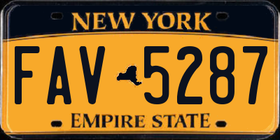NY license plate FAV5287