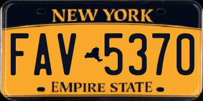 NY license plate FAV5370