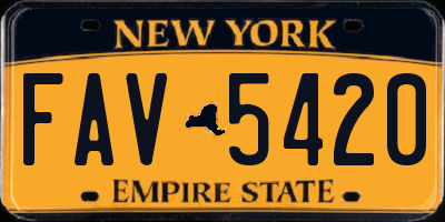 NY license plate FAV5420