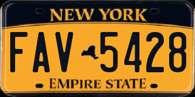 NY license plate FAV5428