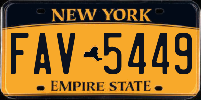 NY license plate FAV5449