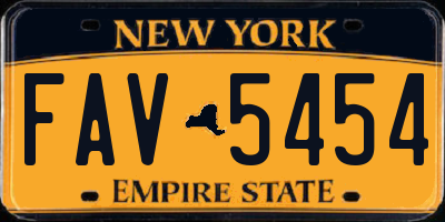NY license plate FAV5454