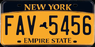NY license plate FAV5456