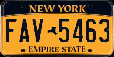 NY license plate FAV5463
