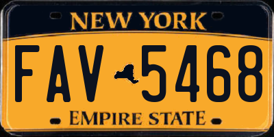 NY license plate FAV5468