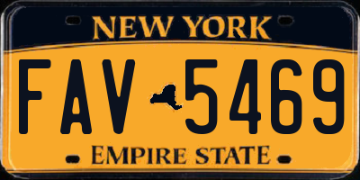NY license plate FAV5469