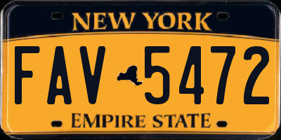 NY license plate FAV5472