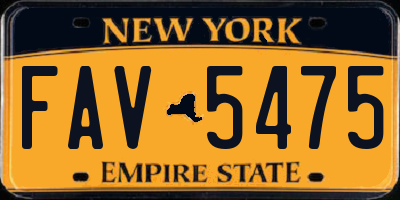 NY license plate FAV5475