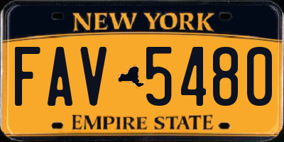 NY license plate FAV5480