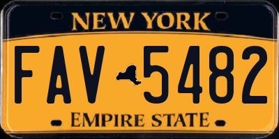 NY license plate FAV5482