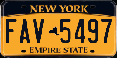 NY license plate FAV5497