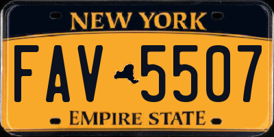 NY license plate FAV5507
