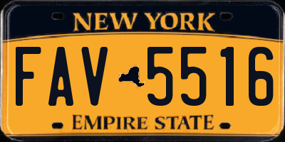 NY license plate FAV5516