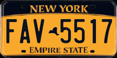 NY license plate FAV5517