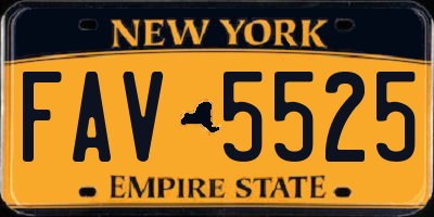 NY license plate FAV5525