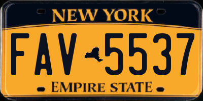 NY license plate FAV5537