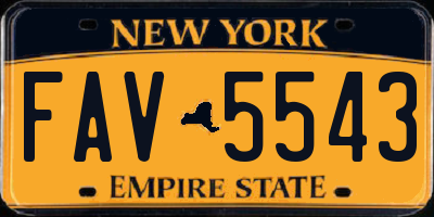 NY license plate FAV5543