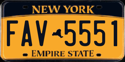 NY license plate FAV5551