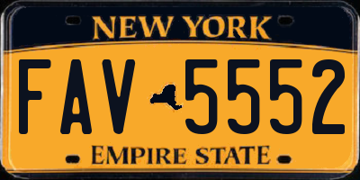 NY license plate FAV5552