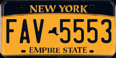 NY license plate FAV5553