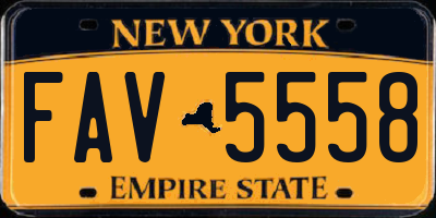NY license plate FAV5558