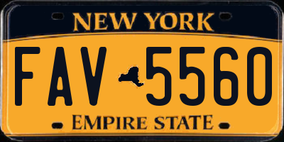 NY license plate FAV5560