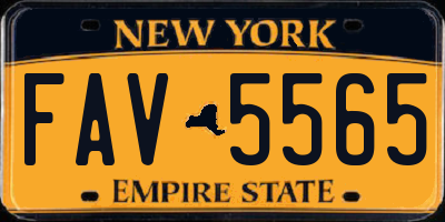 NY license plate FAV5565