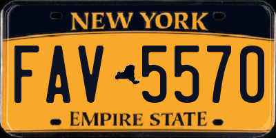 NY license plate FAV5570