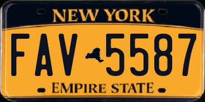 NY license plate FAV5587
