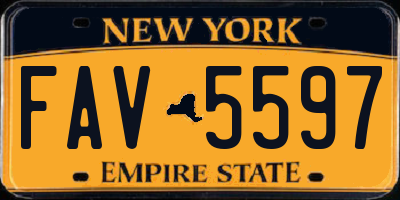 NY license plate FAV5597