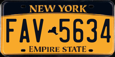 NY license plate FAV5634