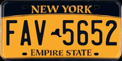 NY license plate FAV5652