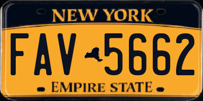 NY license plate FAV5662