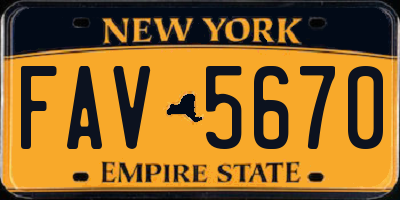 NY license plate FAV5670