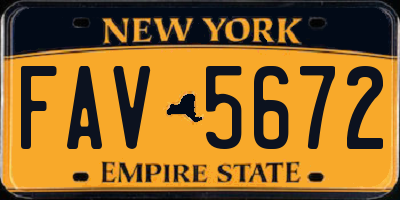 NY license plate FAV5672
